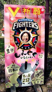 ファイターズ顔出し看板